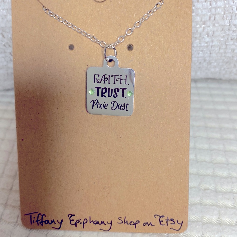 Disney Inspired Peter Pan Faith Trust Pixie Dust Necklace NWT